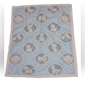 Adorable Baby Quilt in Soft Blue and White